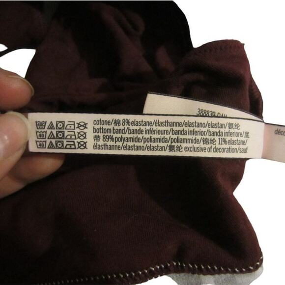 Maroon Logo Band Bralette Victoria’s Secret Medium Soft Cotton Stretch - Picture 7 of 9